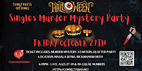 Imagen principal de Singles Event - Halloween Murder Mystery - London - ConnectAsian
