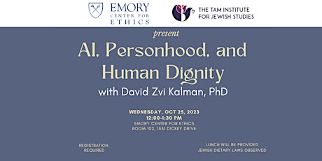 David Zvi Kalman: AI, Personhood, and Human Dignity primary image