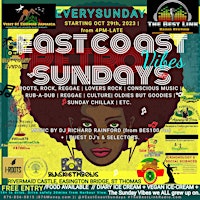 Imagem principal do evento All-Inclusive East  Coast Sundays: St Thomas. Roots,Rock,Reggae +Oldies,etc