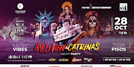 Image principale de Halloween & Catrinas Boat Party 2023