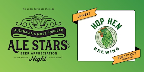 Image principale de Ale Stars Beer Appreciation Night - Hop Hen Brewing
