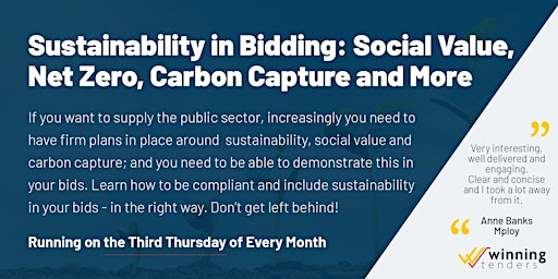 Image principale de Sustainability in Bidding: Social Value, Net Zero, Carbon Capture and More