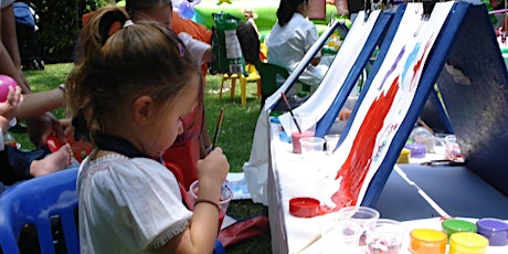 Kid Paint Party on Canvas with Painted Ivy primary image