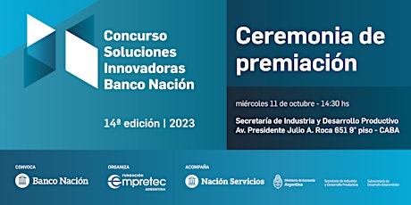 Immagine principale di Ceremonia de Premiación | Concurso Soluciones Innovadoras Banco Nación 2023 