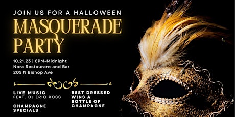 Masquerade Party at Nora Restaurant & Bar primary image