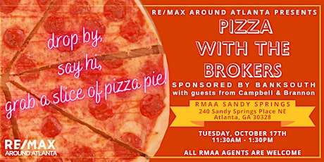 Pizza With The Brokers | RMAA Sandy Springs primary image