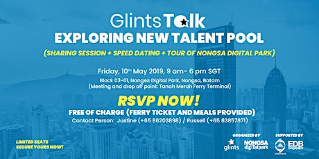 Exploring new talent pool (Sharing Session + Speed Dating + Tour to Nongsa Digital Park, Batam) primary image