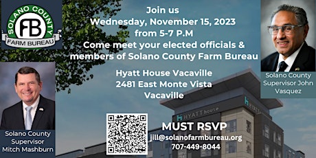 Come meet your elected official's & members of Solano County Farm Bureau primary image