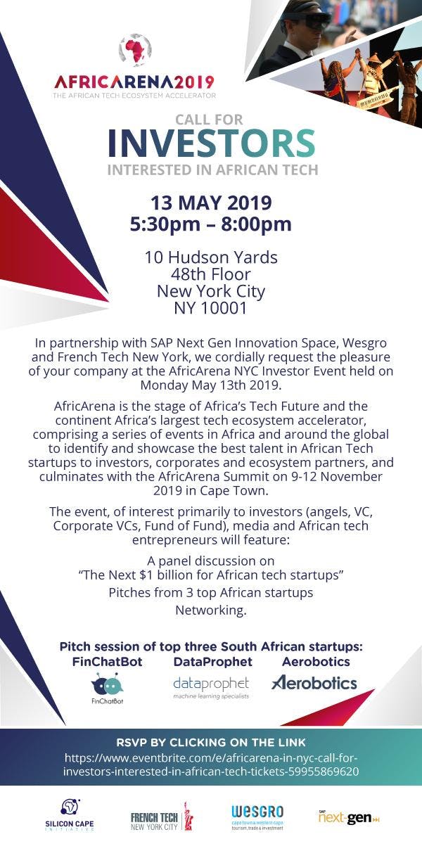 AfricArena in NYC - Call for Investors interested in African Tech