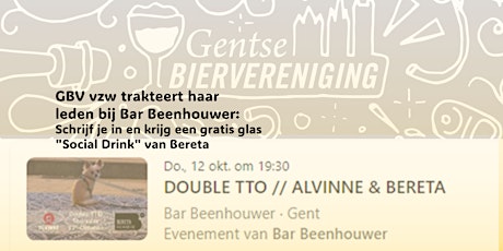 GBV samenkomst bij Bar Beenhouwer op DOUBLE TTO // ALVINNE & BERETA primary image