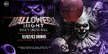 O'Reilly's | Halloween Night Fancy Dress Ball | Tues 31st October primary image