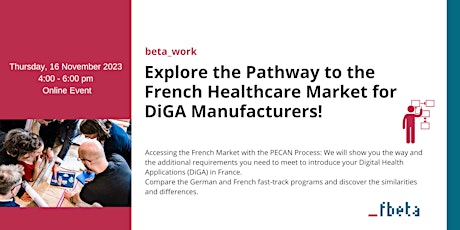 Hauptbild für Explore the Pathway to the French Healthcare Market for DiGA Manufacturers