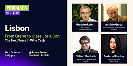 Imagen principal de FoodHack Lisbon #3 | From Grape to Glass...or a Can: Next Wave in Wine Tech