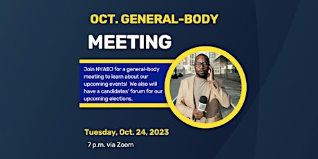 October General Body Meeting primary image
