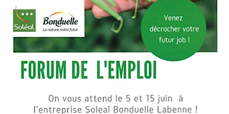 Image principale de Forum emploi Soleal Bonduelle Labenne 2019
