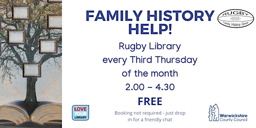 Family History Help at Rugby Library primary image