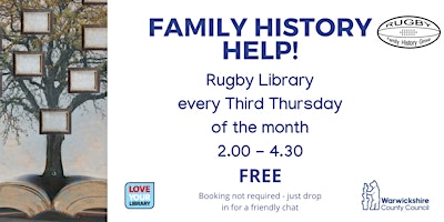 Immagine principale di Family History Help at Rugby Library 