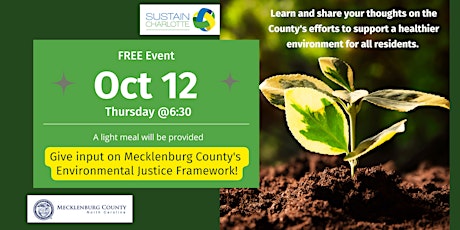 Give input on Mecklenburg County's Environmental Justice Framework! primary image