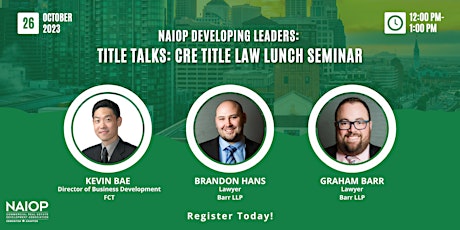 Image principale de Title Talks: CRE Title Law Lunch Seminar