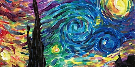 A Rainbow Take on Starry Night - Paint and Sip by Classpop!™