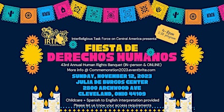 Primaire afbeelding van IRTF Human Rights Banquet - Fiesta de Derechos Humanxs