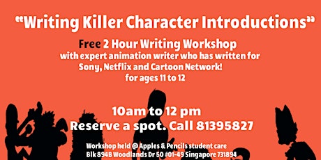 KIDS WRITING WORKSHOP -"Writing killer character introductions" primary image