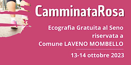 Immagine principale di CamminataRosa 2023 - Ecografia  al seno - cittadine Comune Laveno Mombello 