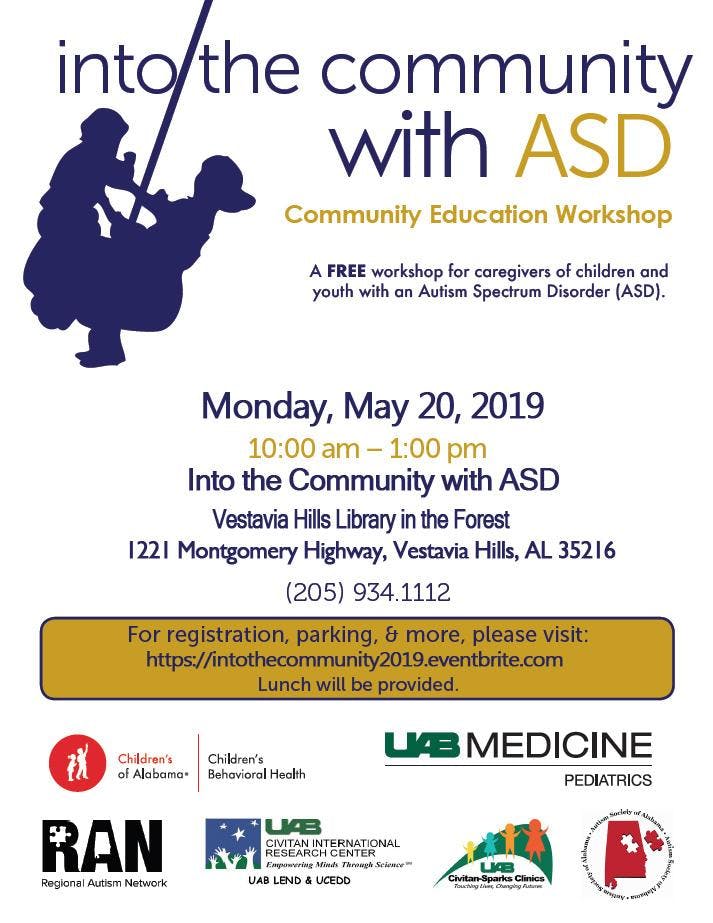 Community Education Workshop: Into the Community with ASD