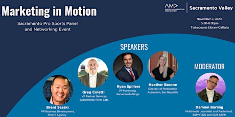 Image principale de Marketing in Motion: Sacramento Pro Sports Panel and Networking Event