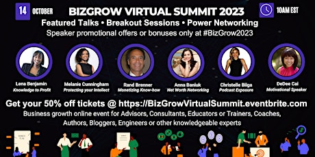 BizGrow Virtual Summit 2023 • Progress, Network and Profit [ONLINE] primary image