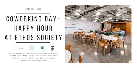 Co-Working + Happy Hour at Ethos Society Koreatown primary image