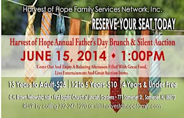 Harvest of Hope 4th Annual Father's Day Brunch and Silent Auction primary image