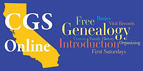 Hauptbild für 2024 Intro to Genealogy - 1st Saturday Free! Overview and Focused Topics