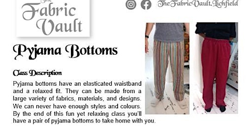 Imagem principal de Sewing lessons - Pyjama/Lounge Trousers