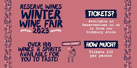 Hauptbild für Winter Wine Fair 2023 at Didsbury Sports Ground