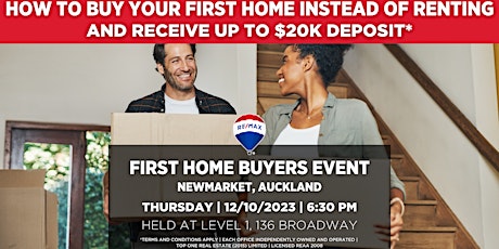Imagen principal de RE/MAX First Home Buyers Event - Newmarket, Auckland (RECEIVE UP TO $20K*)