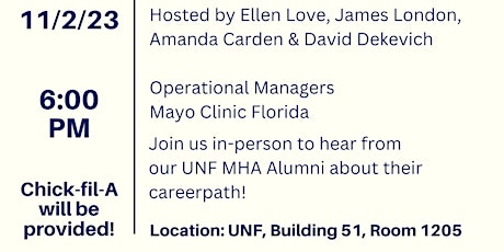 UNF MHA Alumni: Career Journey primary image