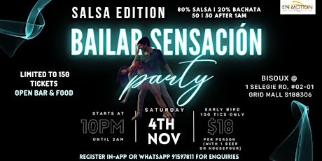 Bailar Sensación Latin Party 4th Nov (Salsa Edition) primary image