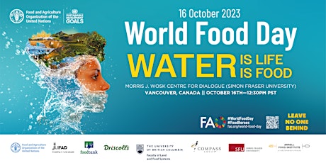 Immagine principale di World Food Day 2023 (Official Event): Water is Life (Oct 16) 