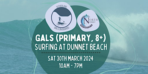 Imagem principal do evento Winter Series | Gal's (Primary, 8+) Surfing at Dunnet Beach