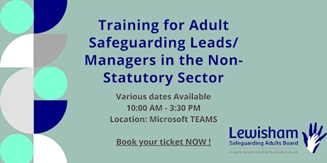 Training for Adult Safeguarding Leads/ Managers in the Non-Statutory Sector