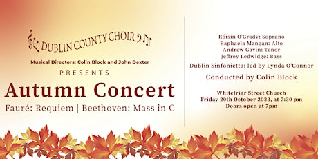 Dublin County Choir presents an  Autumn Concert primary image