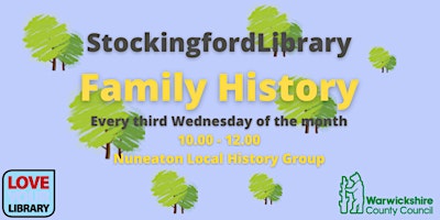 Imagem principal do evento Family History at Stockingford Library