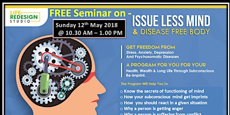 Seminar on How to Live Issue Less Mind & Disease Free Body primary image