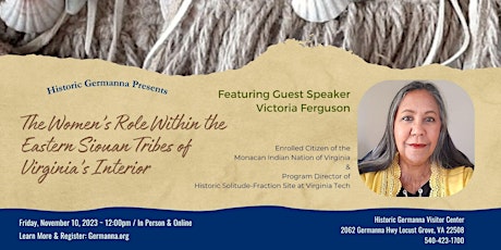 Honoring Native American Heritage Month with Guest Victoria Ferguson primary image
