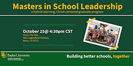 Baylor MA in School Leadership Information Session primary image