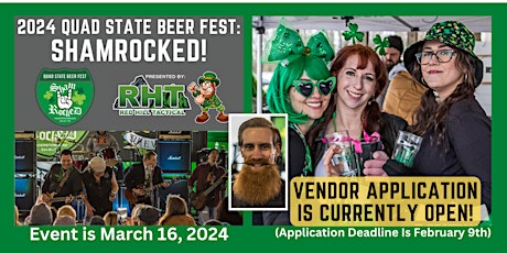 Imagen principal de Quad State Beer Fest: ShamRocked! 2024 Vendor APPLICATION Hagerstown, MD
