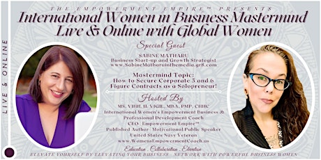International Women in Business Mastermind Welcomes Sabine Matharu! primary image