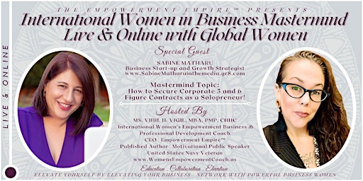 Imagem principal de International Women in Business Mastermind Welcomes Sabine Matharu!