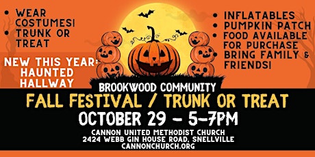 Primaire afbeelding van Brookwood Community Fall Festival / Trunk or Treat